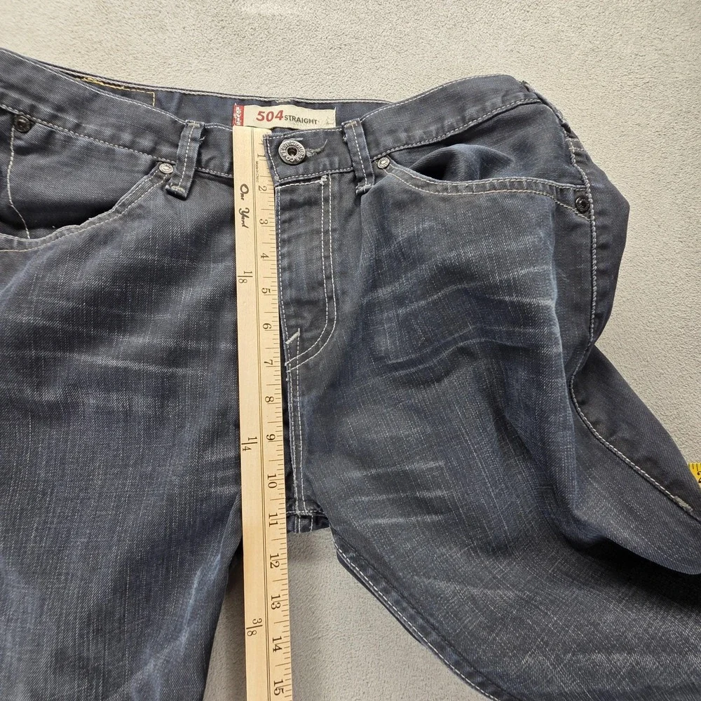 Vintage Levis 504 Jeans Mens 33x32 Blue Straight Engineered Dark Wash‎ Whiskers